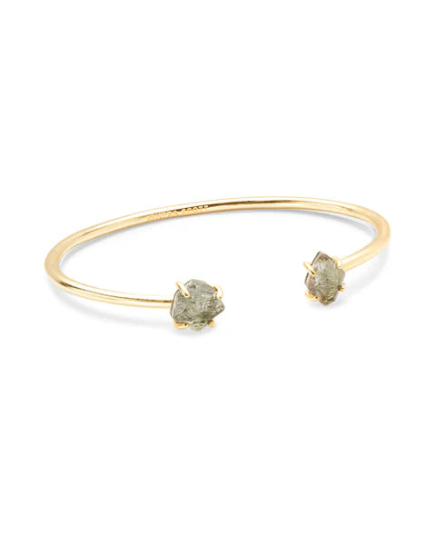 Merida Gold Pinch Cuff Bracelet in Sage Mica