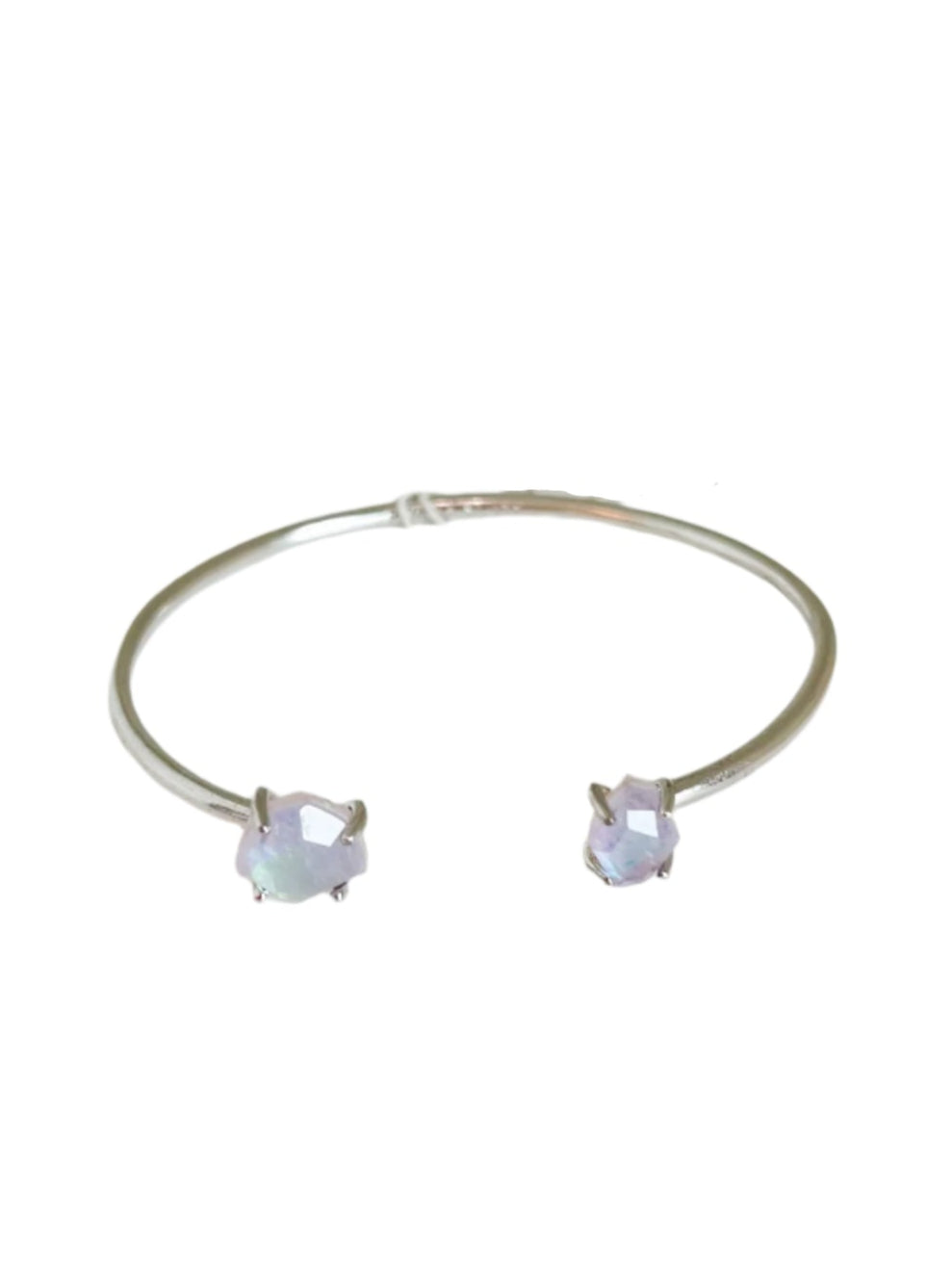 Merida Silver Pinch Cuff Bracelet in Iridescent Opalite Illusion