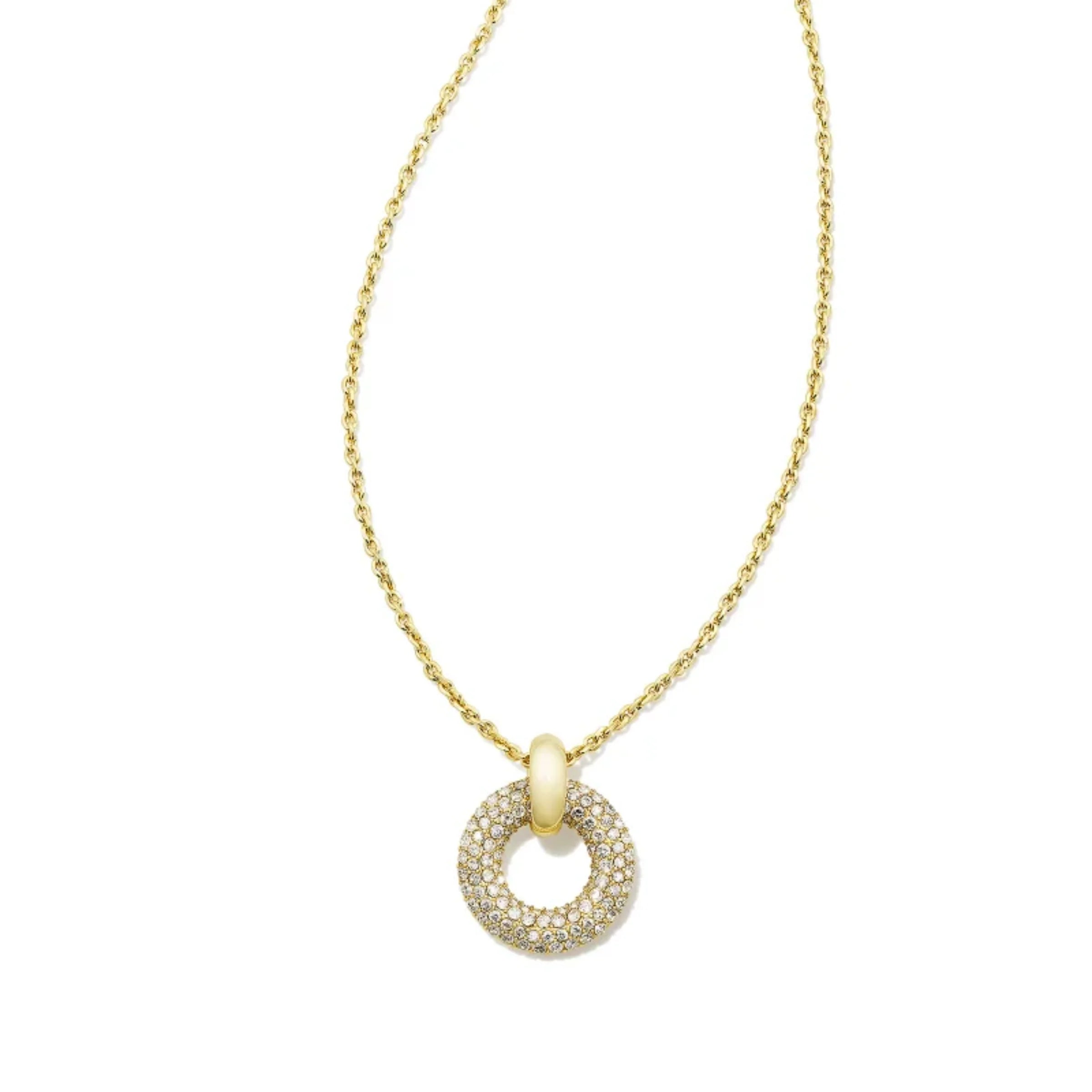 Mikki Pave Short Pendant Gold White CZ