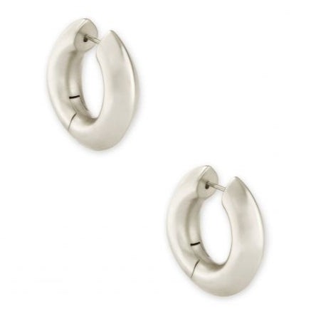 Mikki Large Hoop Earrings in Rhodium Metal