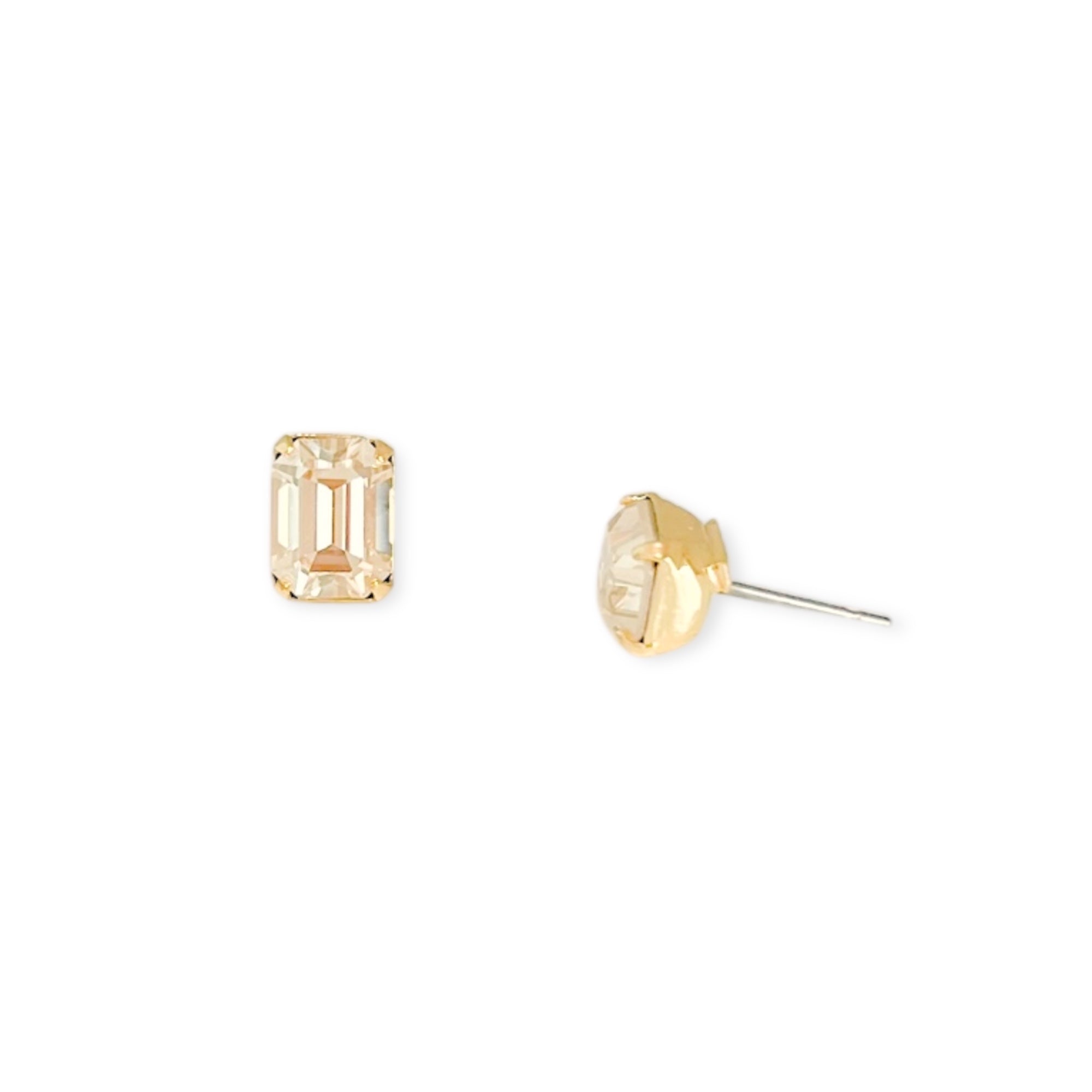 Mini Emerald Cut Crystal Champagne Crystals