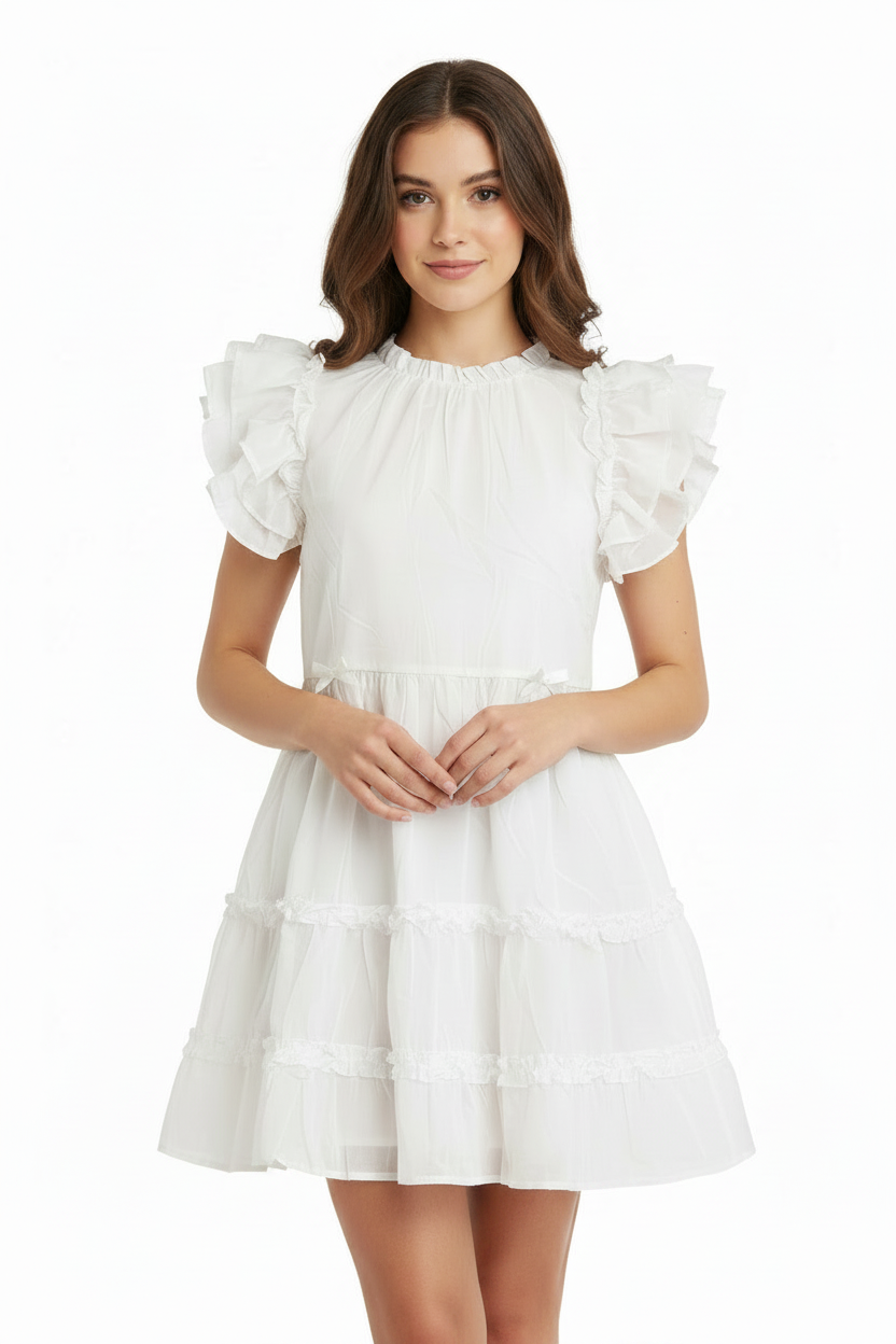Sincerely Ours Mira Dress in White Poplin