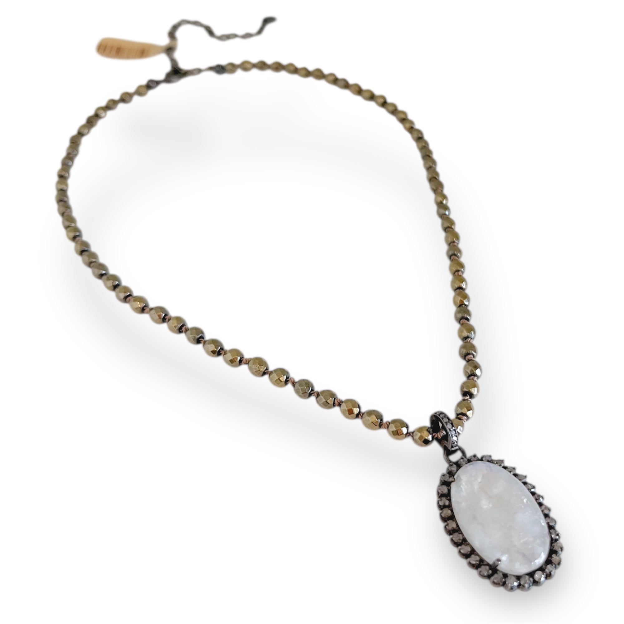 Mirabella Larimar Bronze and Gunmetal Pendant Necklace