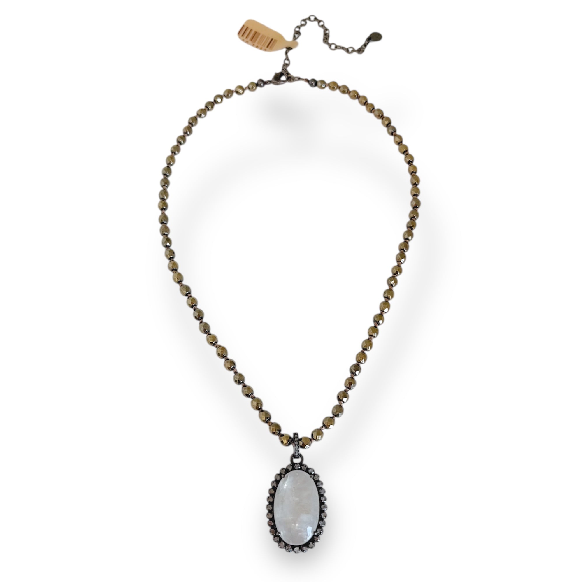 Mirabella Larimar Bronze and Gunmetal Pendant Necklace