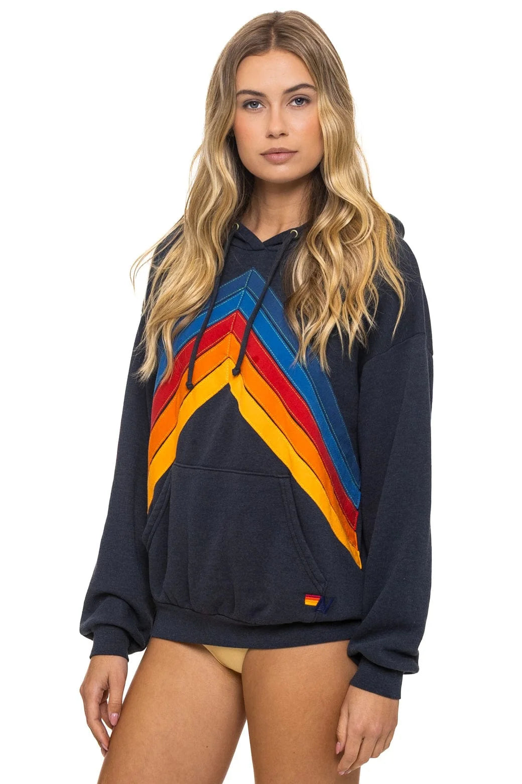 Mountain Stitch Chevron Pullover Hoodie- Charcoal