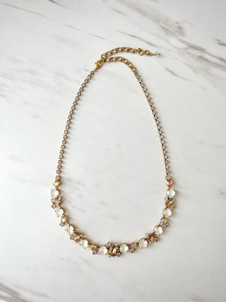 NDK17AGROB Sophisticated Tennis Necklace Antique Gold Rocky Beach - Bella's House Tulsa