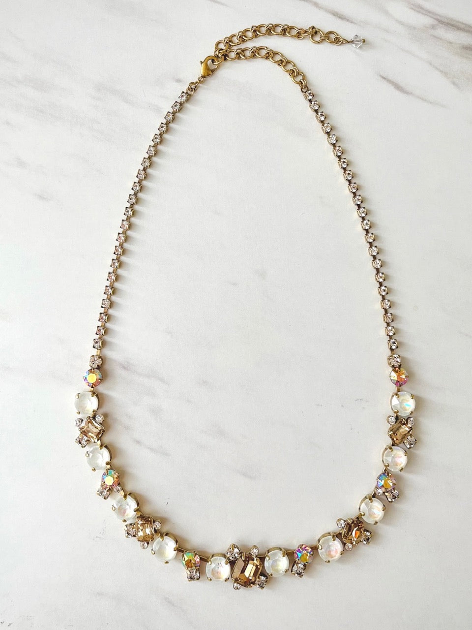  Sophisticated Tennis Necklace Antique Gold Rocky Beach