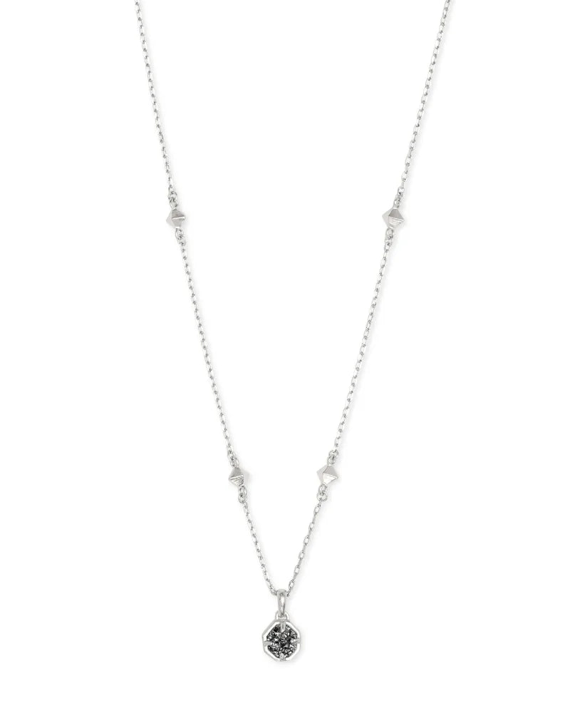 Nola Silver Pendant Necklace in Platinum Drusy