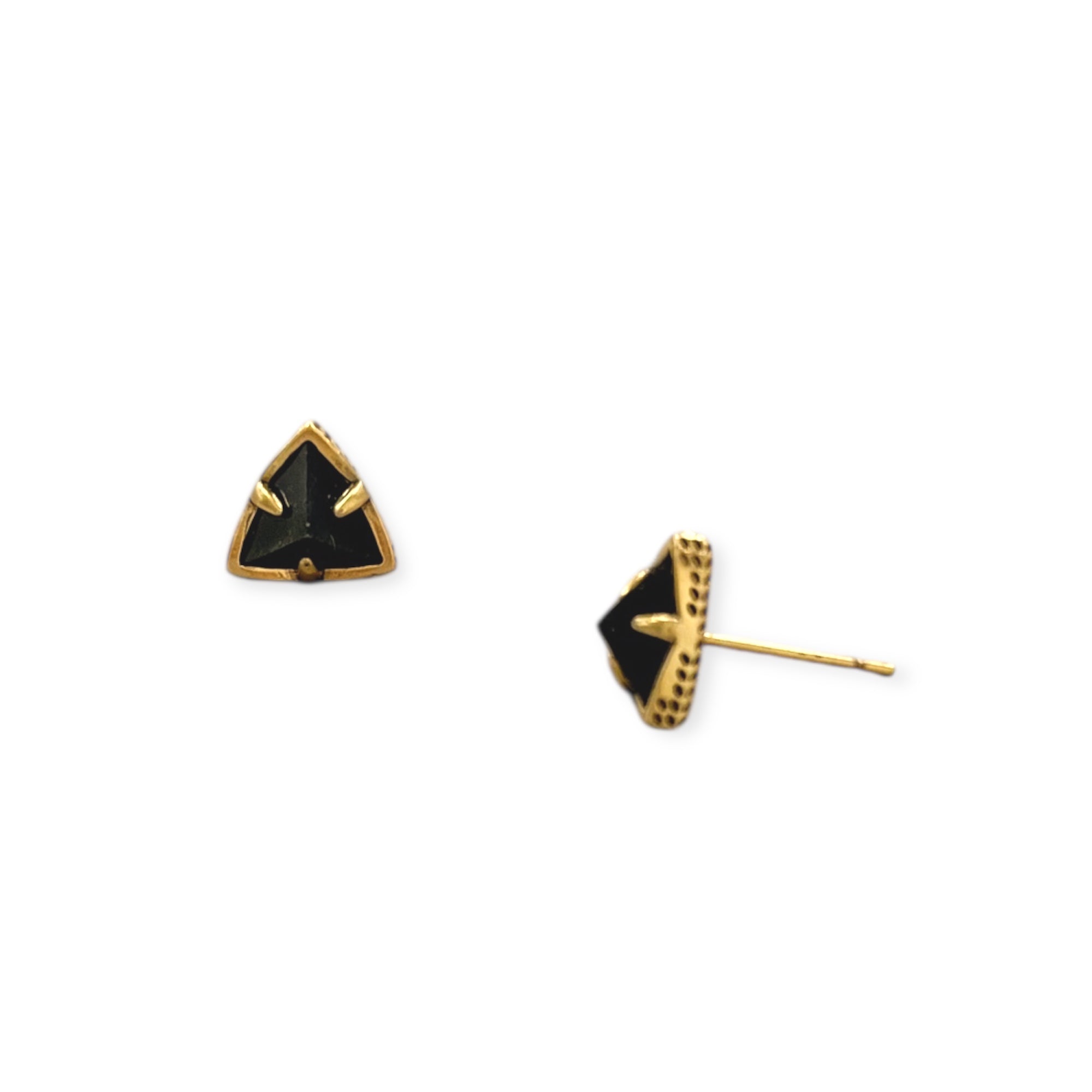 Perry Vintage Gold Stud Earrings in Golden Obsidian