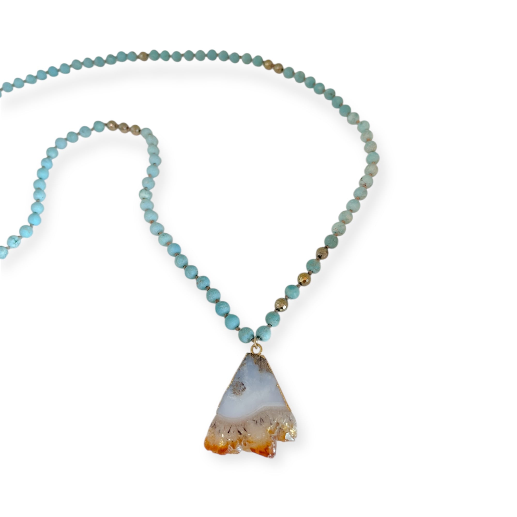 AMJ Prism Turquoise Bead Pendant Necklace