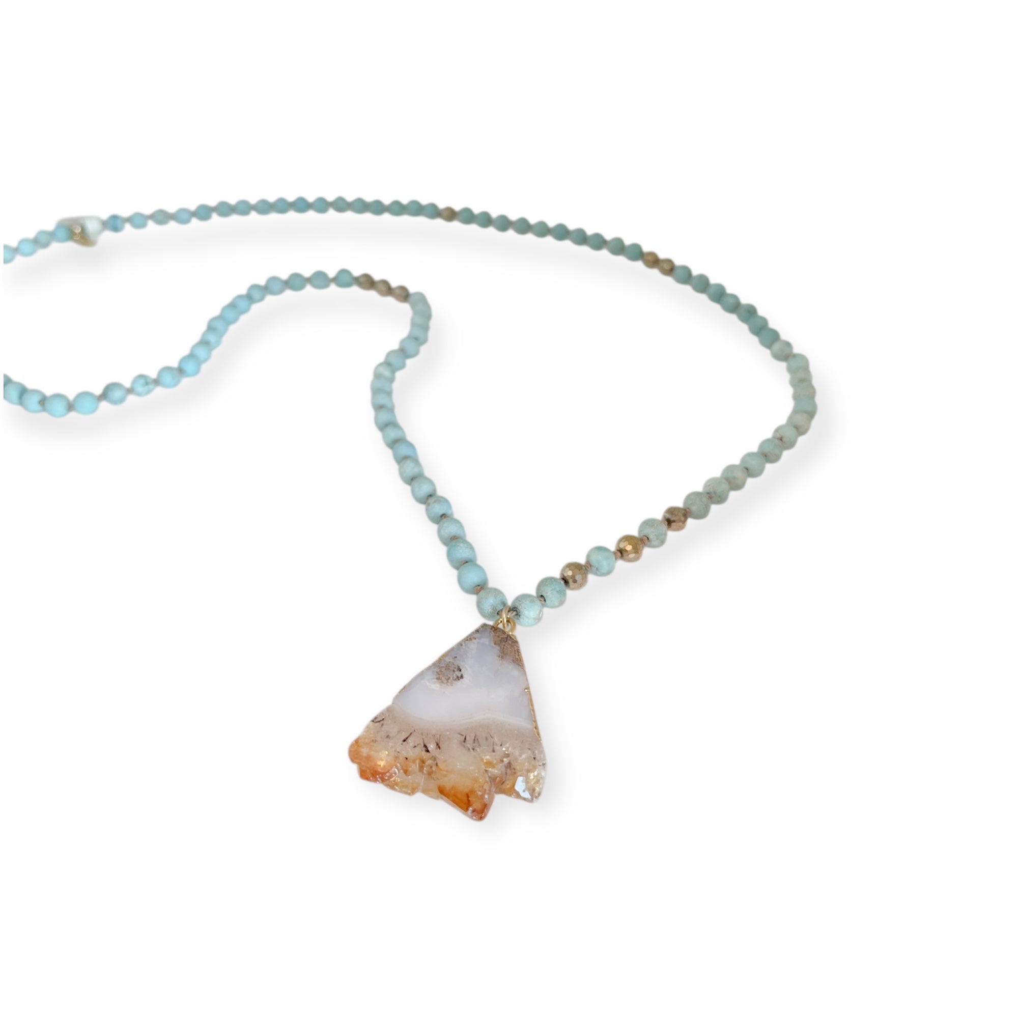 AMJ Prism Turquoise Bead Pendant Necklace