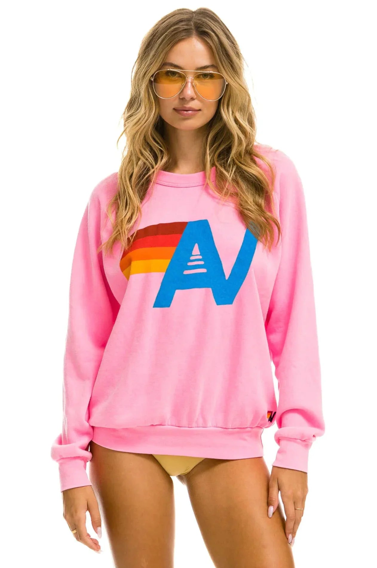 Logo Crew Sweatshirt Neon Pink - Bella's House Tulsa