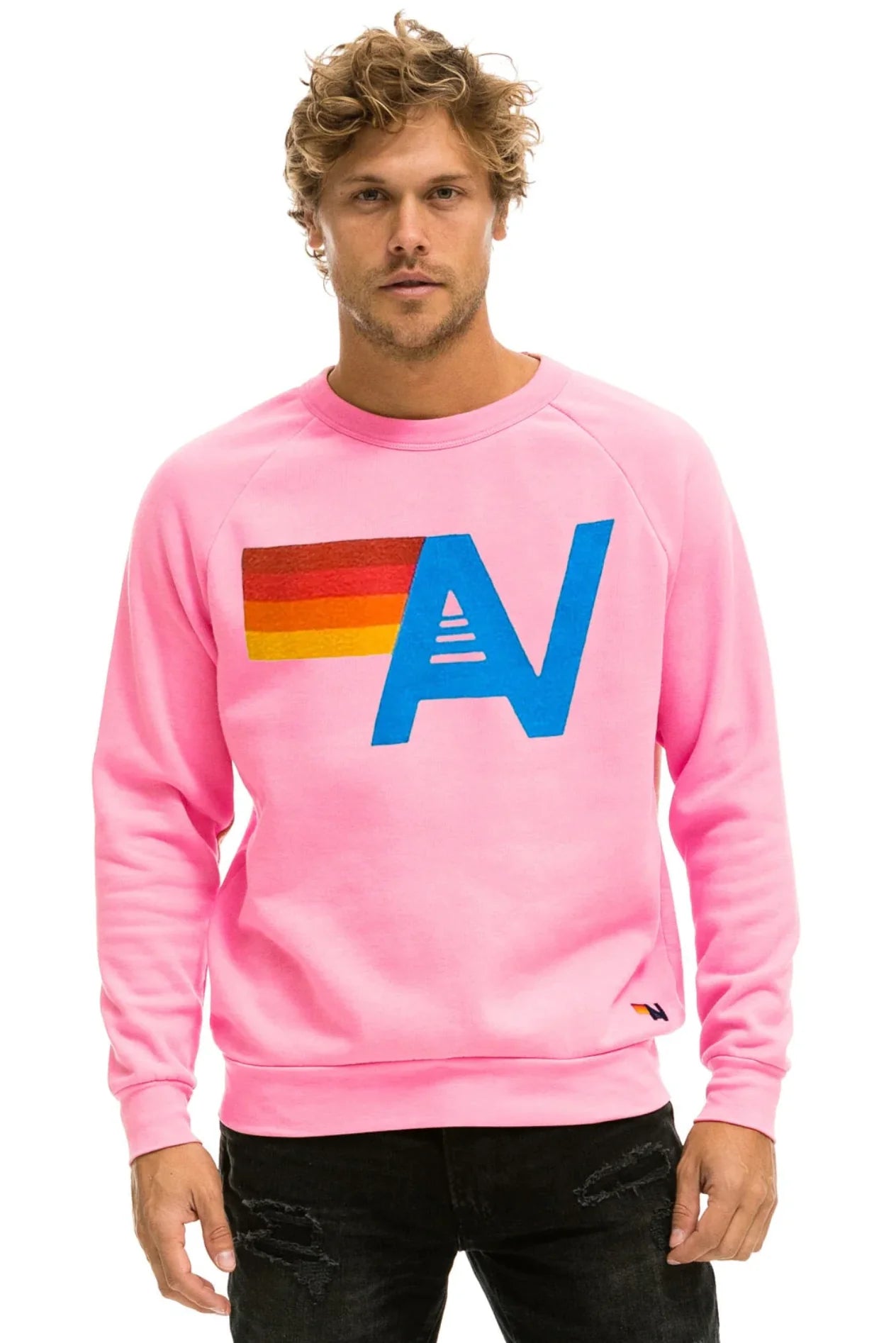 Logo Crew Sweatshirt Neon Pink - Bella's House Tulsa