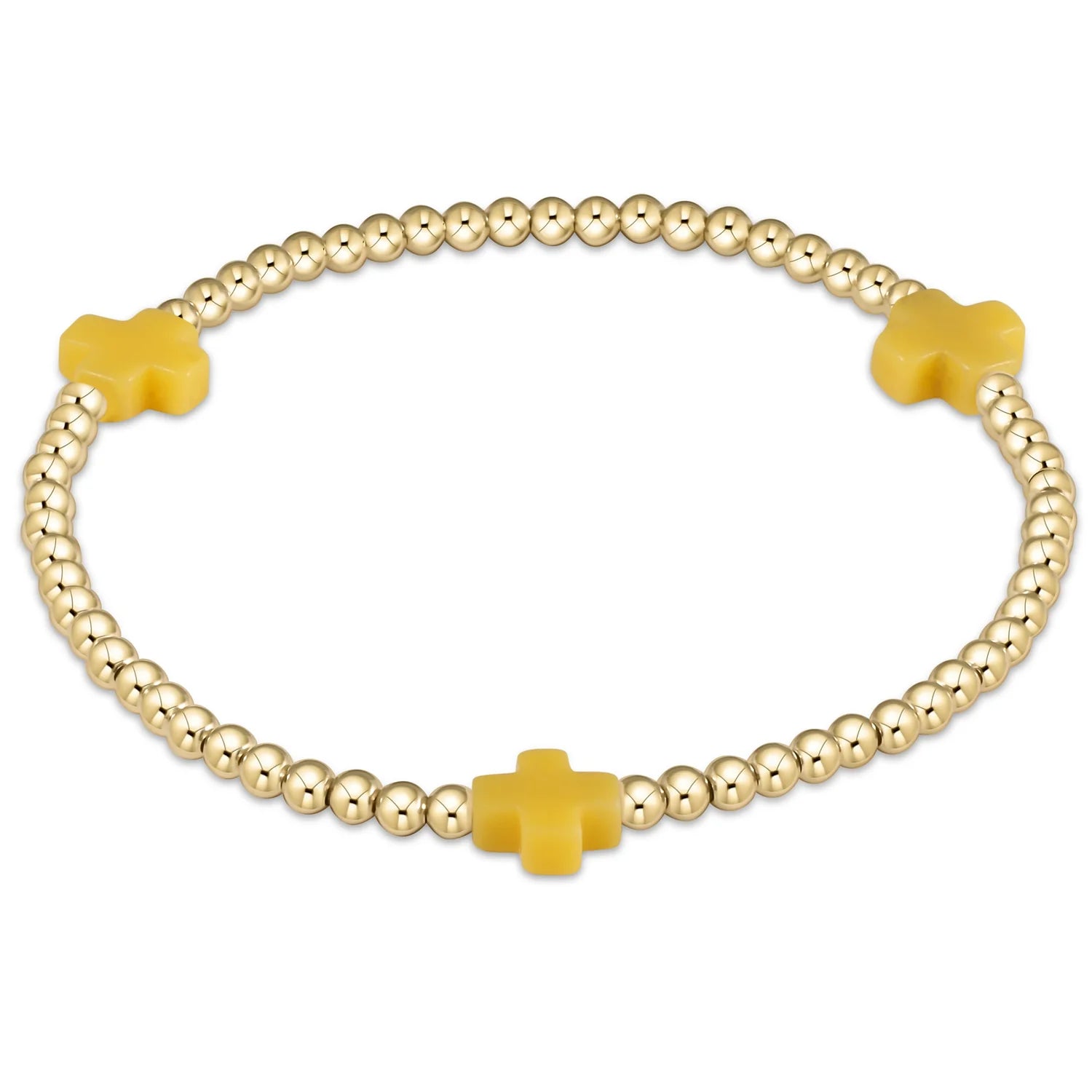 Signature Cross Gold Pattern Bracelet Canary 3mm