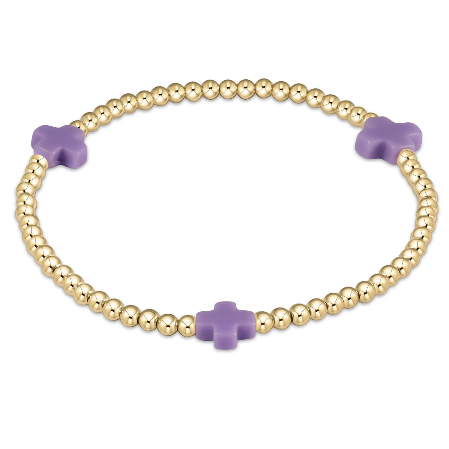 Signature Cross Small Bracelet Purple 3mm