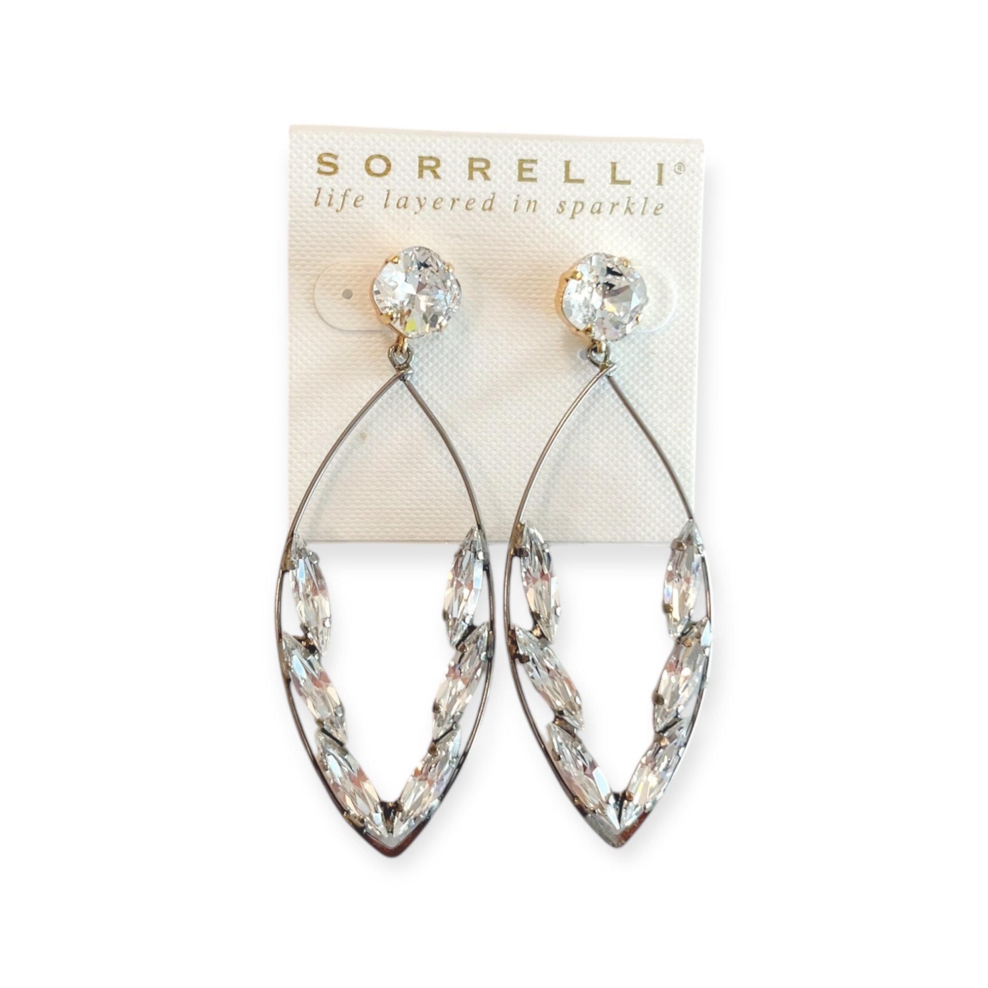 Tear Drop Mix Crystal Dangle Earrings