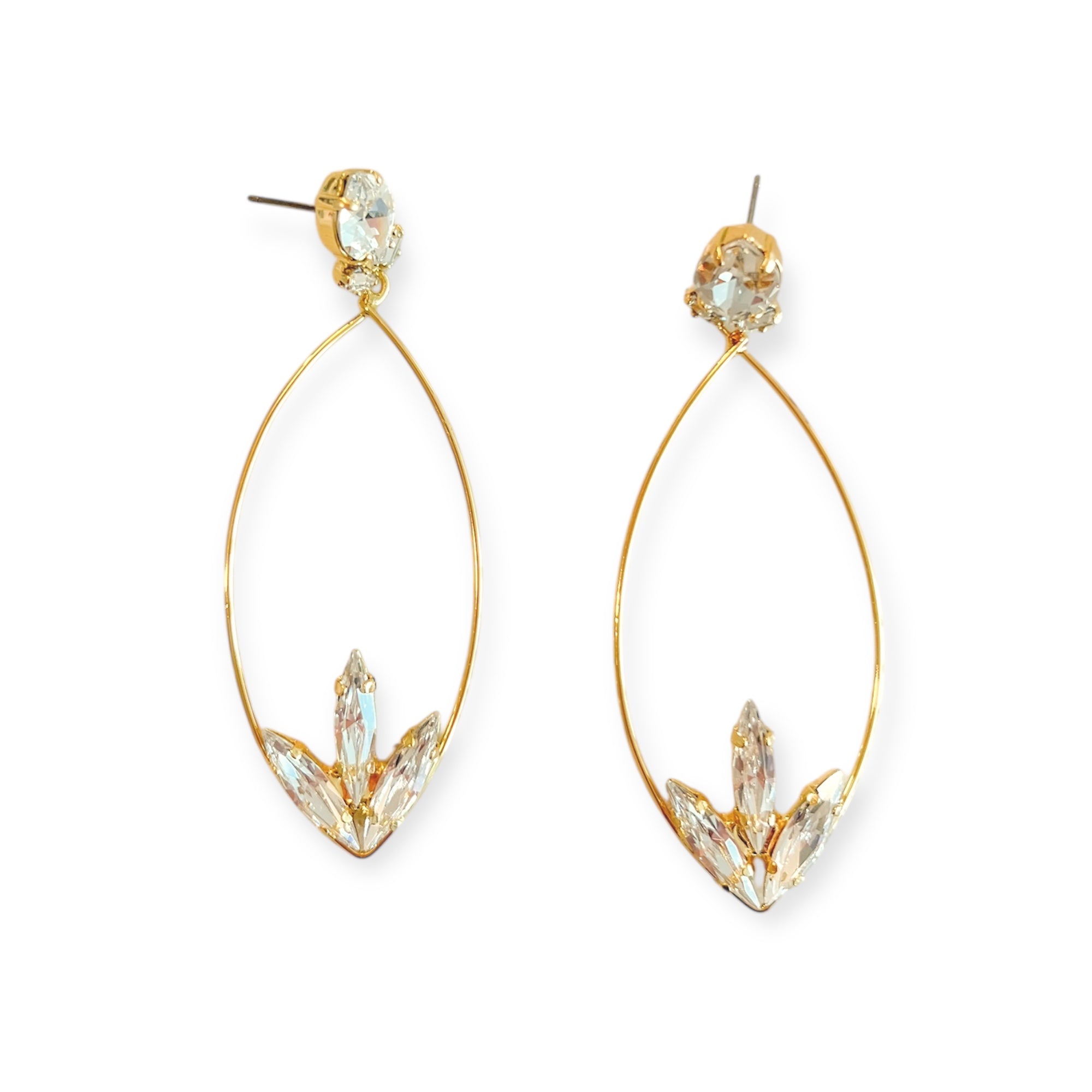 Tear Drop Crystal Dangle Earrings