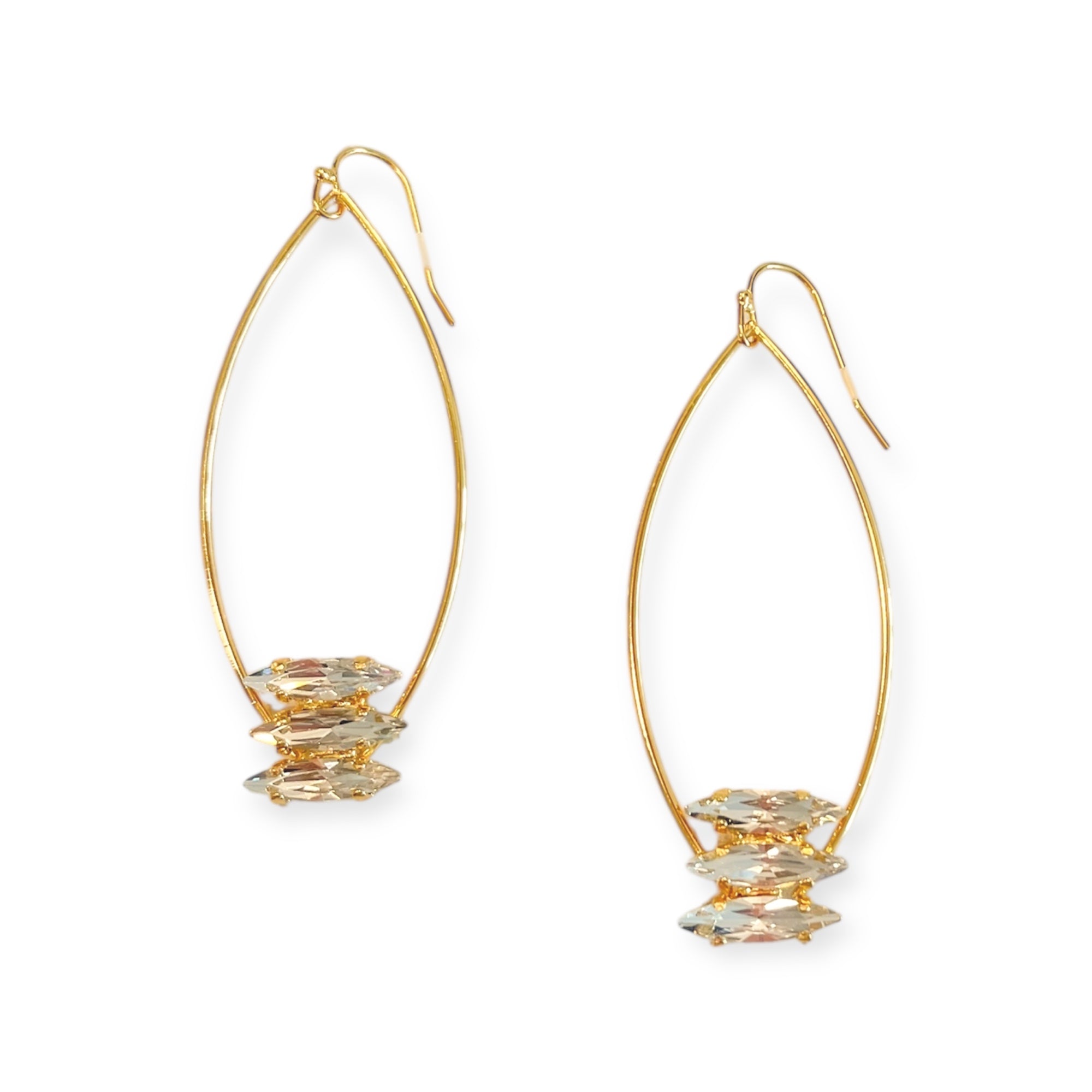 Tear Drop TriCrystal Dangle Earrings