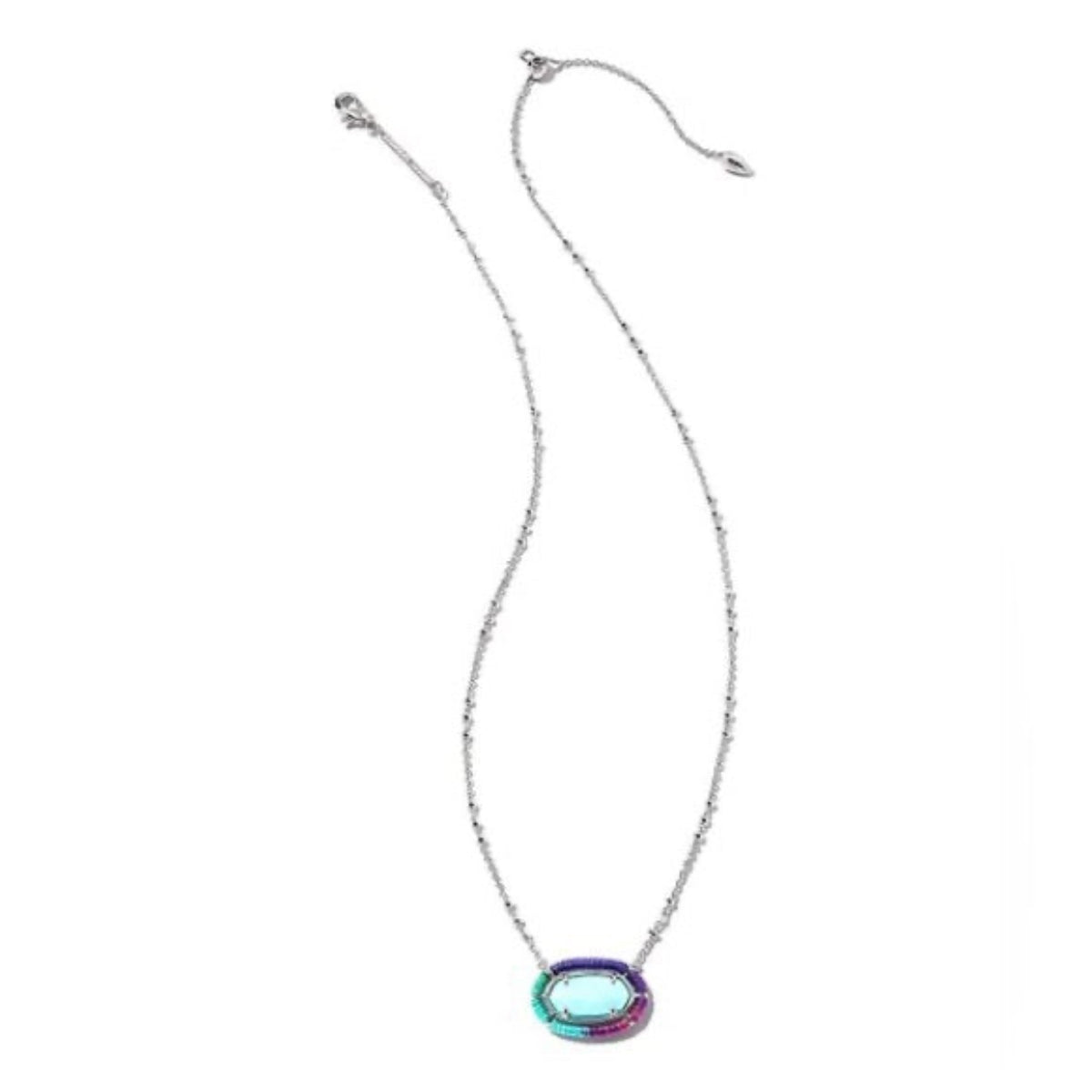 Threaded Elisa Silver Pendant Necklace in Turquoise