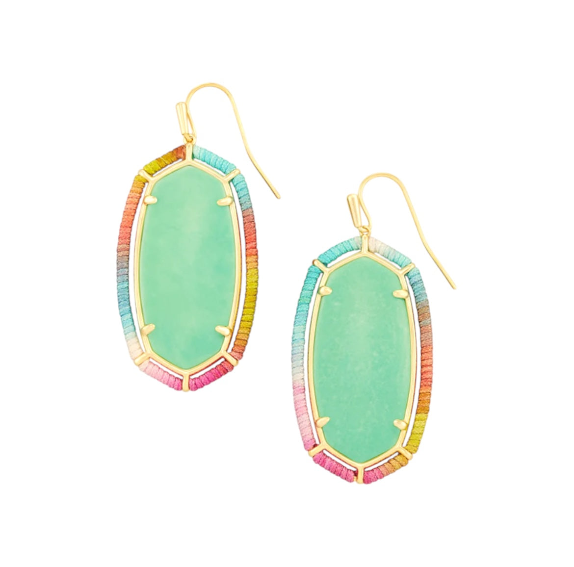 Threaded Elle Earrings in Mint Magnesite