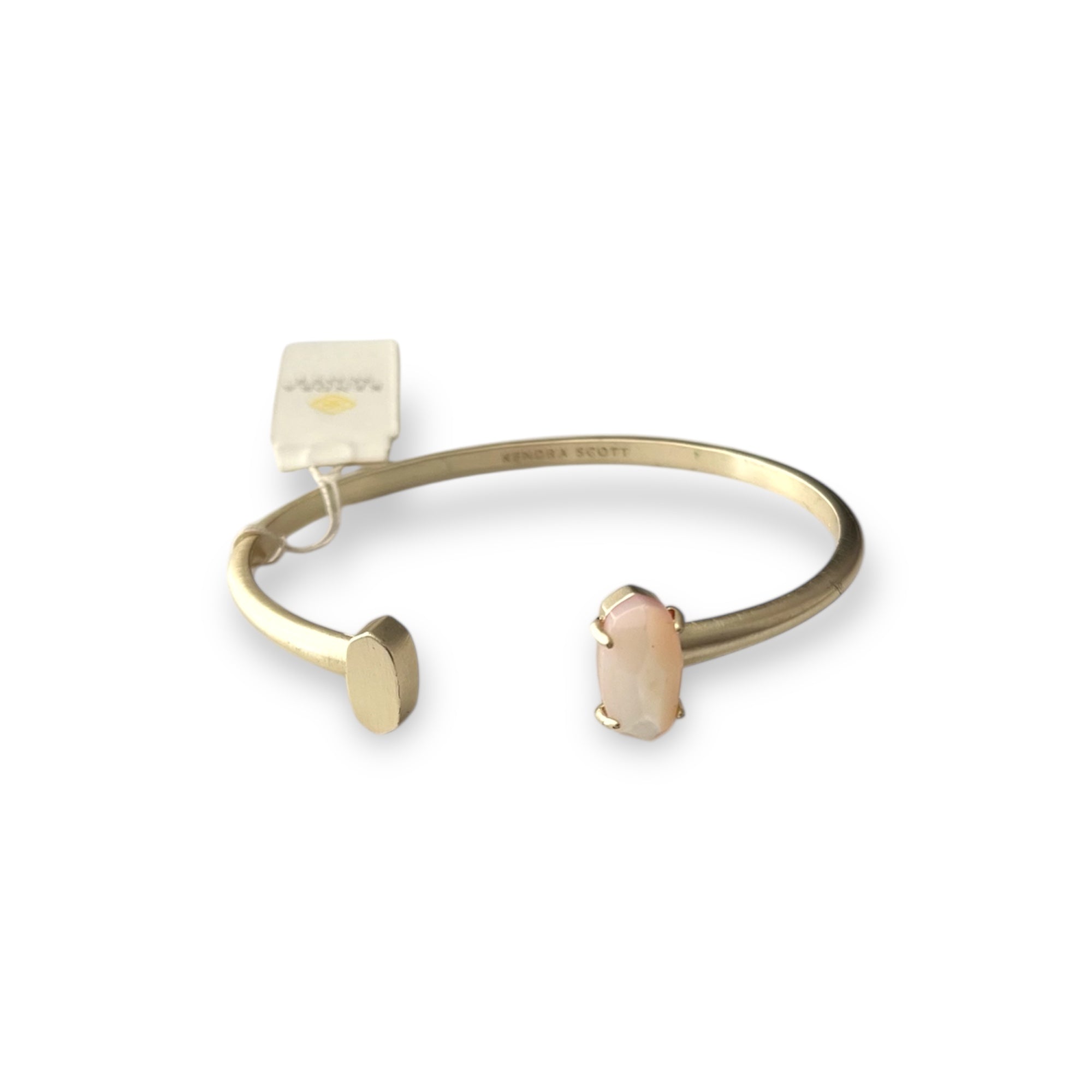 Vada Pinch Gold Bracelet in Ivory Mother of Pearl