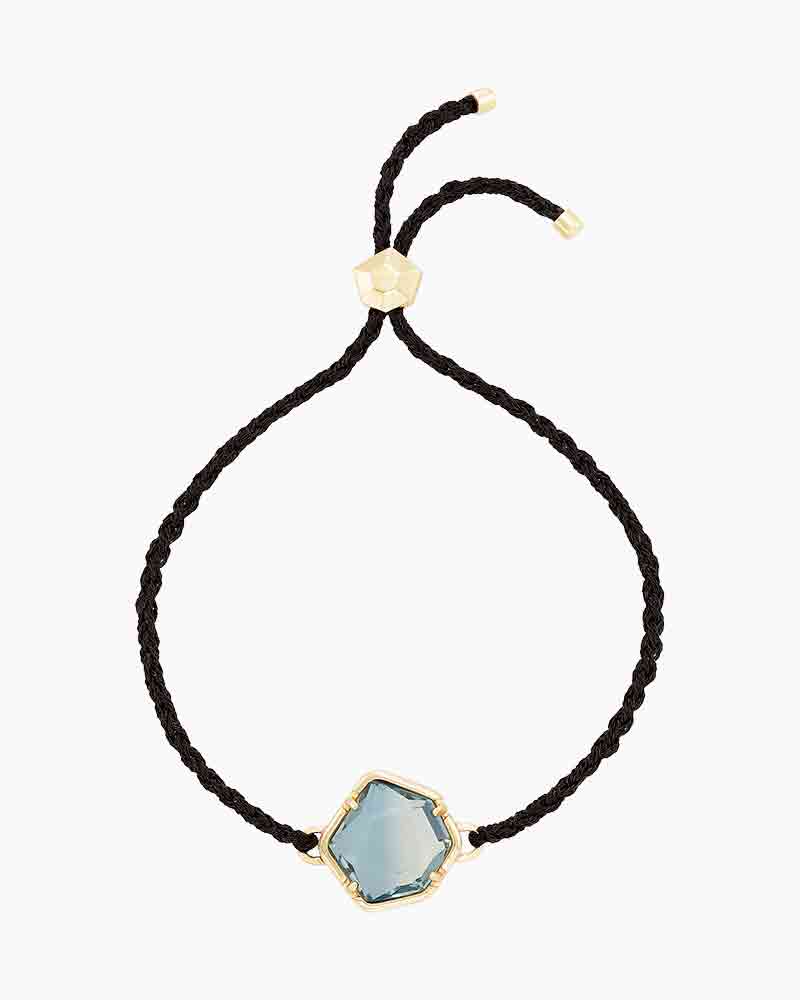 Vanessa Gold Friendship Bracelet In Steel Gray Ombre