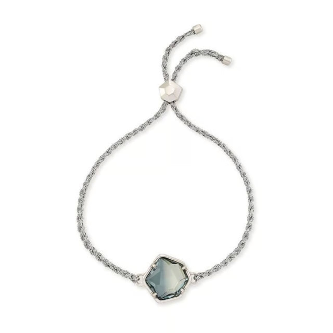 Vanessa Silver Friendship Bracelet In Charcoal Gray Ombre