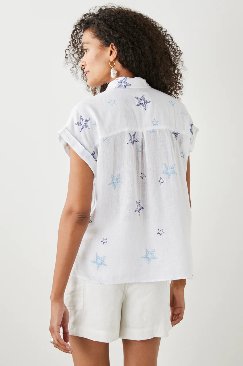Whitney Shirt Navy Stitched Stars