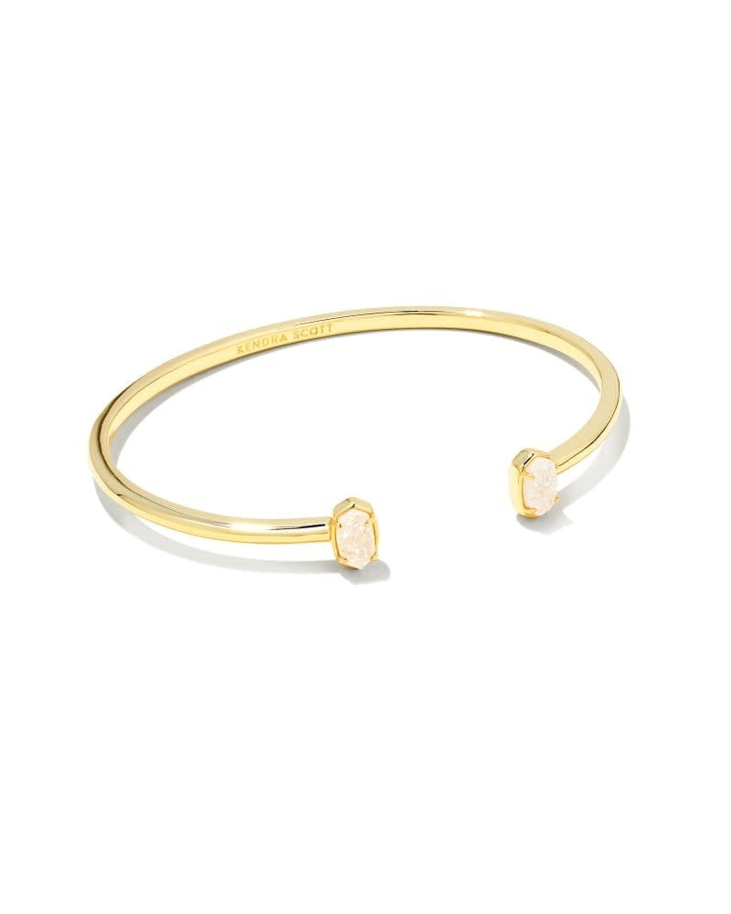 Emilie Cuff Gold Bracelet in Iridescent Drusy