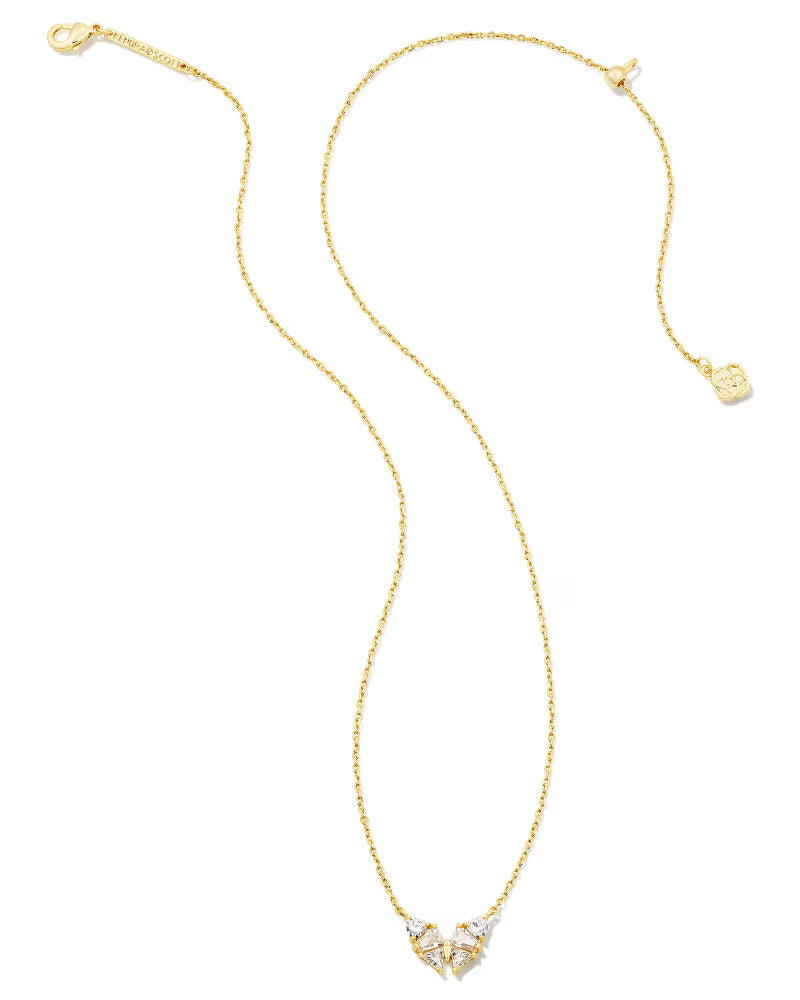 Blair Gold Butterfly Small Short Pendant Necklace in White CZ