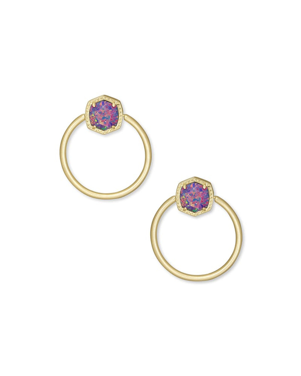Davie Hoop Earrings in Lavender Opal