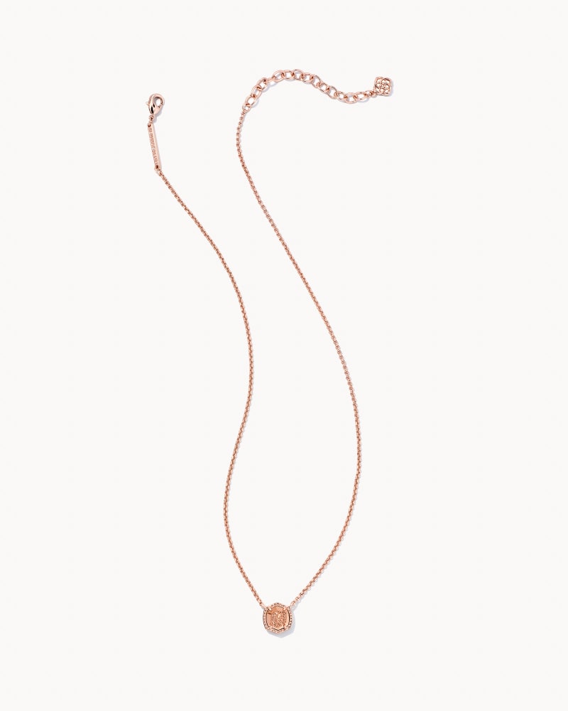 Davie Short Pendant Rose Gold Necklace in Rose Gold Drusy