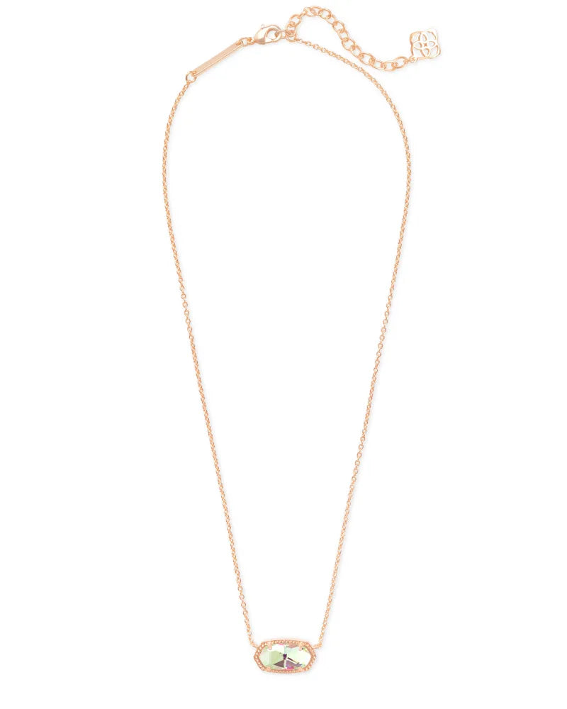 Elisa Rose Gold Pendant Necklace in Dichroic Glass