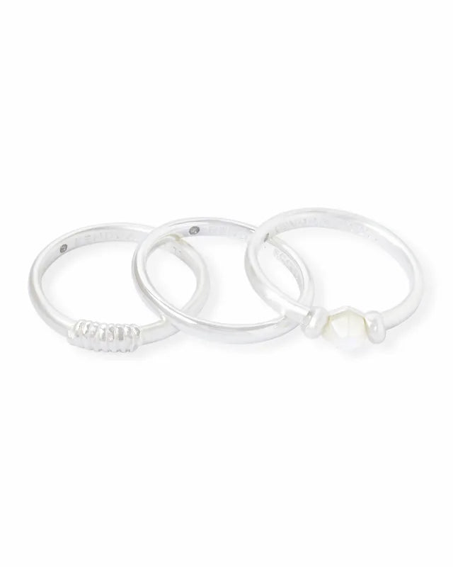Ellms Bright Silver Ring Set