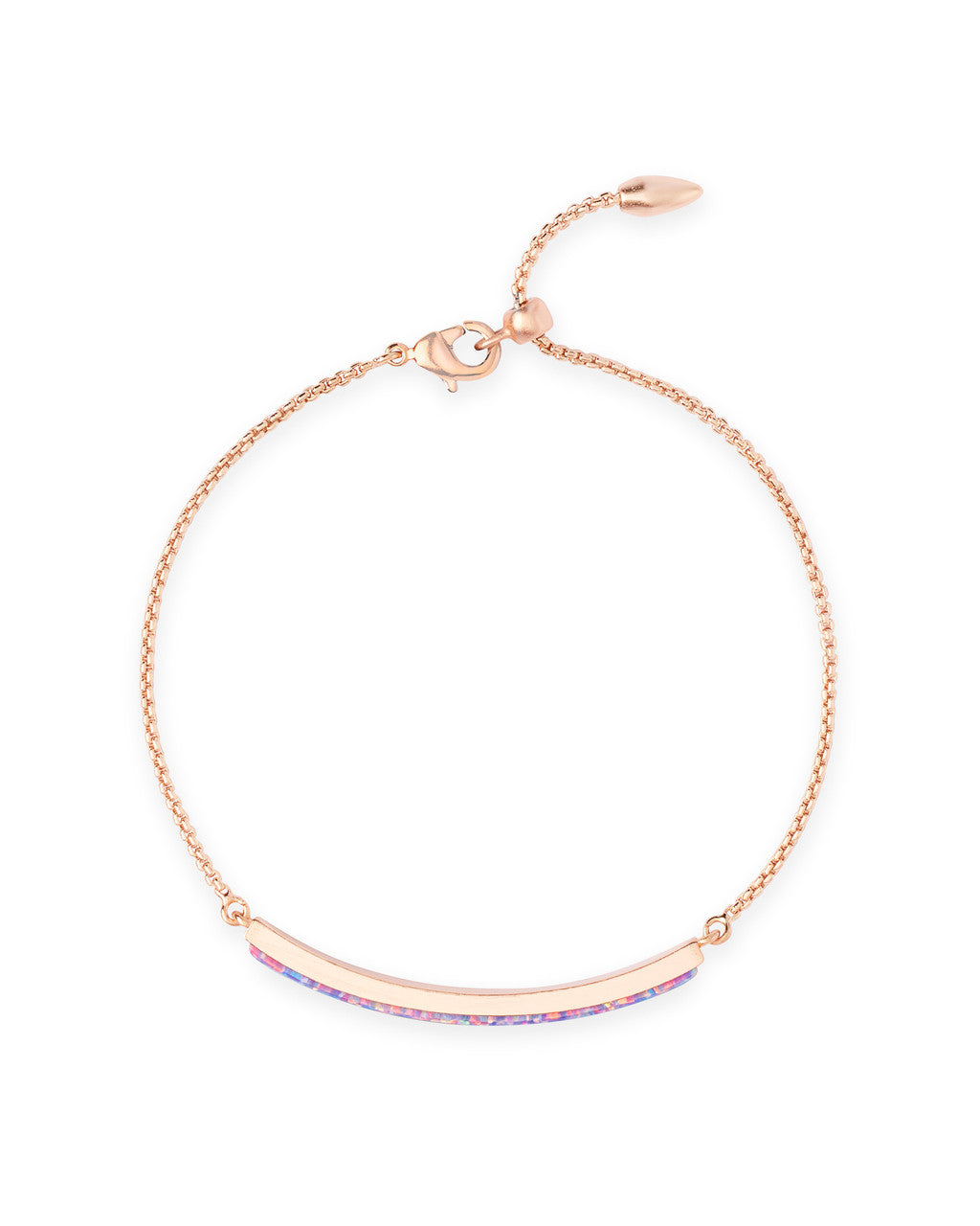 Eloise Ann Adjustable Chain Bracelet Rose Gold  in Hot Pink Kyocera Opal 