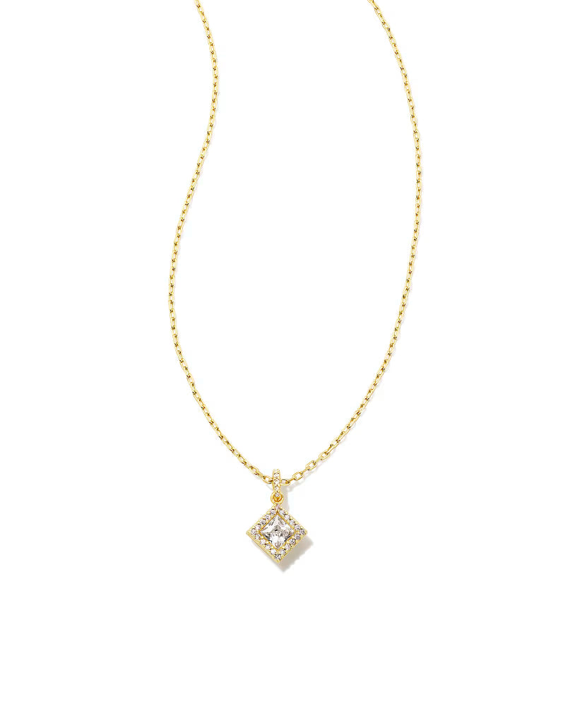 Gracie Gold Short Pendant Necklace in White CZ