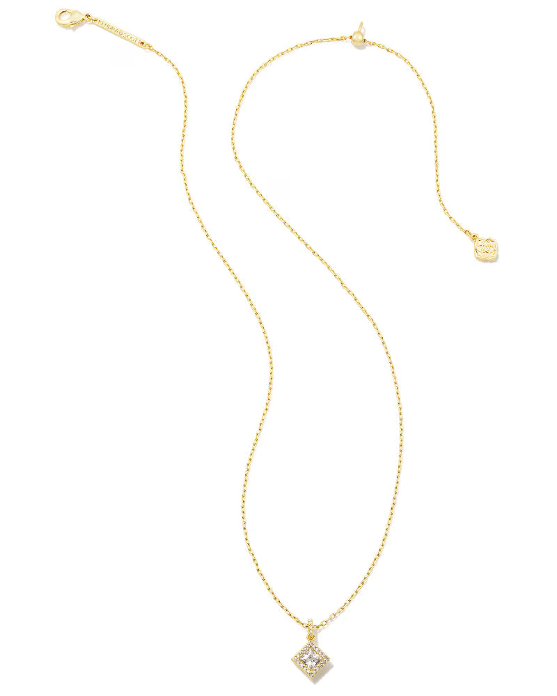 Gracie Gold Short Pendant Necklace in White CZ