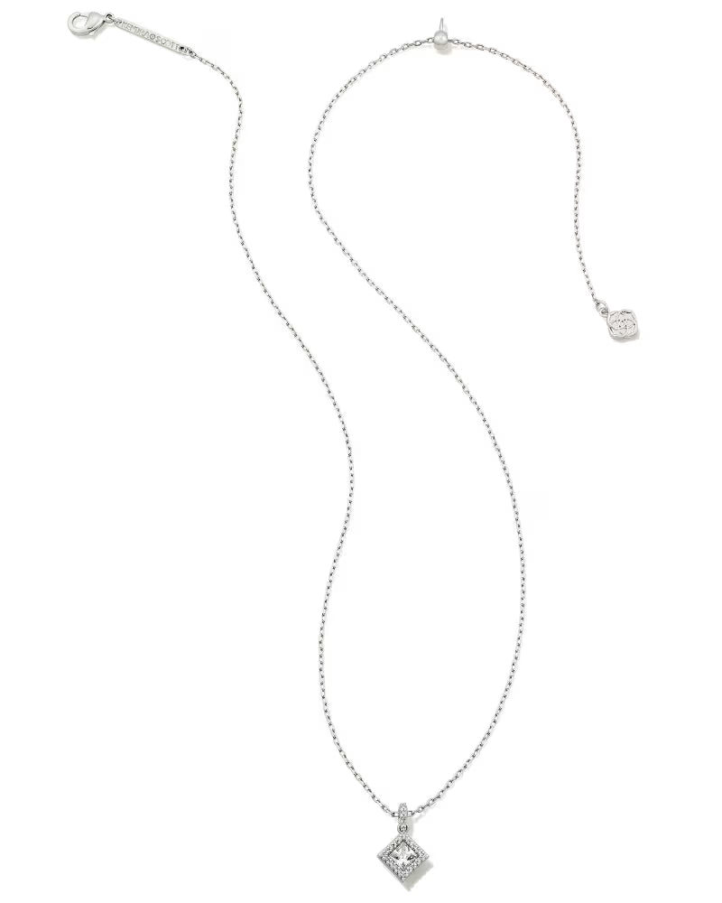 Gracie Silver Short Pendant Necklace in White CZ