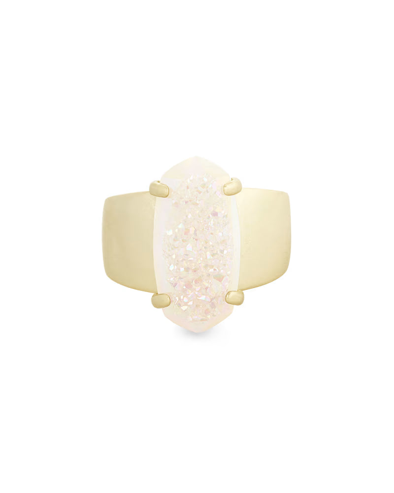 Harrison Cocktail Ring Gold- Drusy