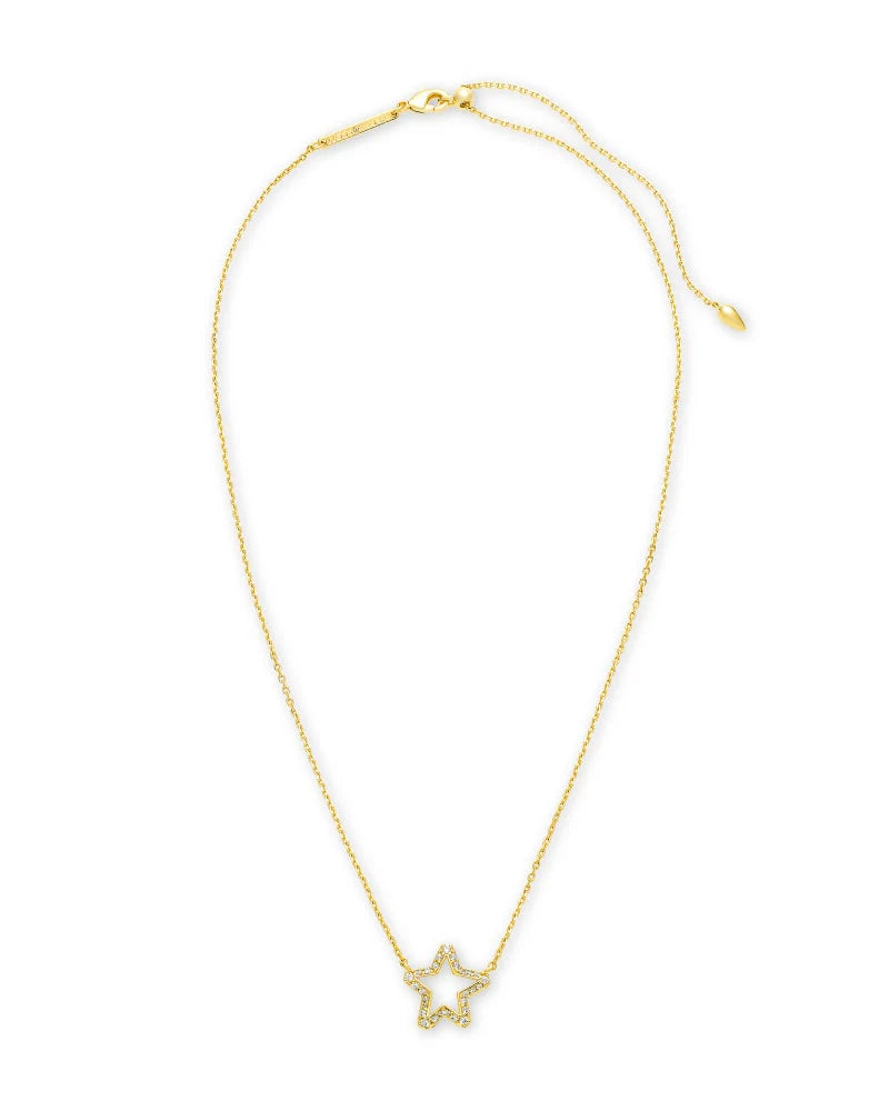 Jae Star Gold Pendant Necklace In White Crystal