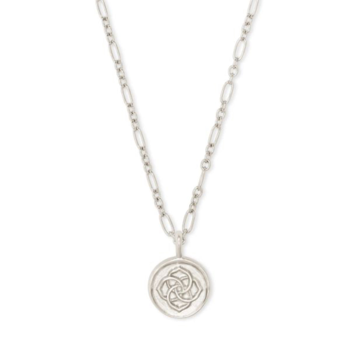 Dira Coin Pendant Necklace in Silver