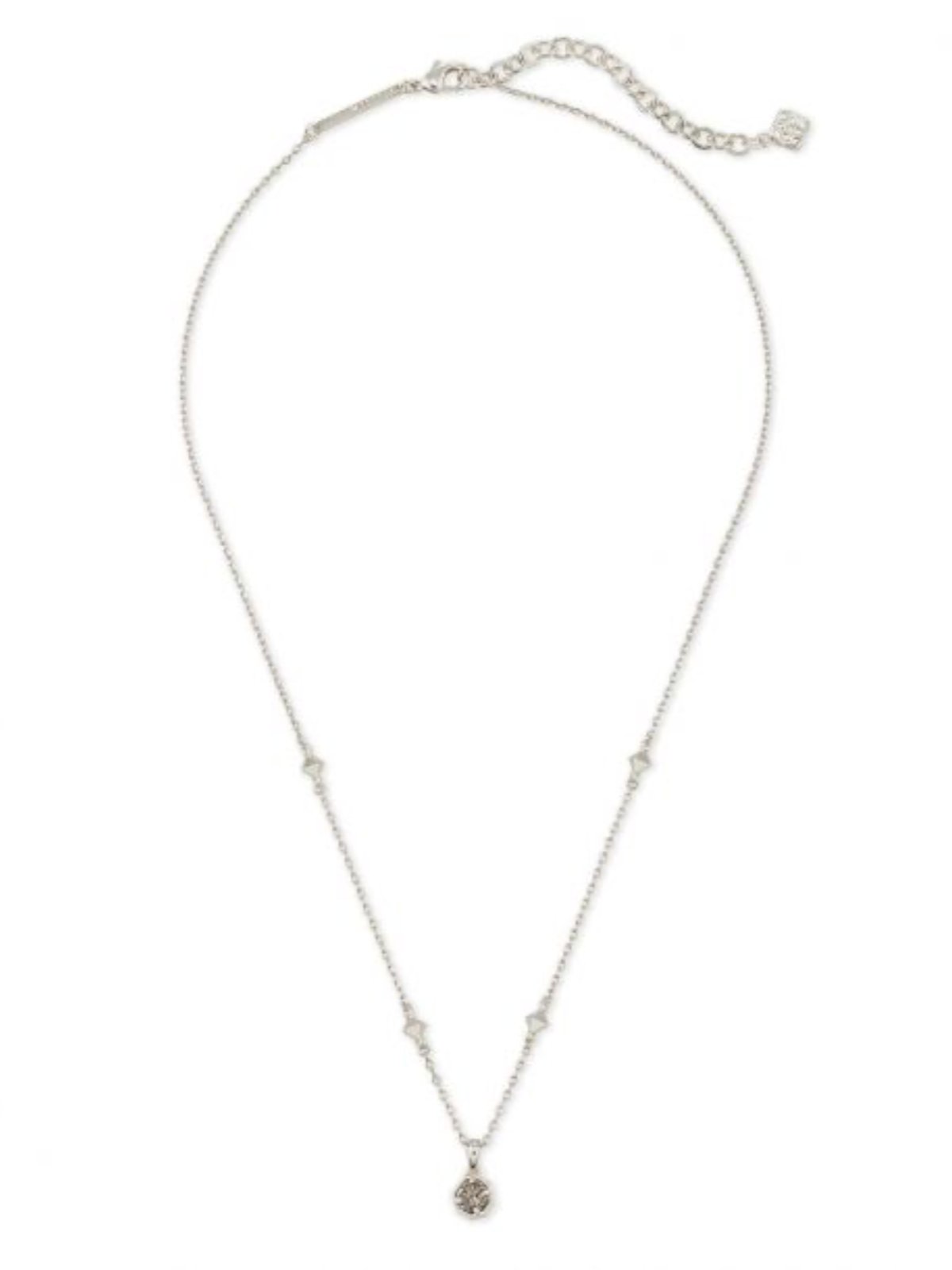 Nola Short Pendant Platinum-Tone Drusy Rhodium