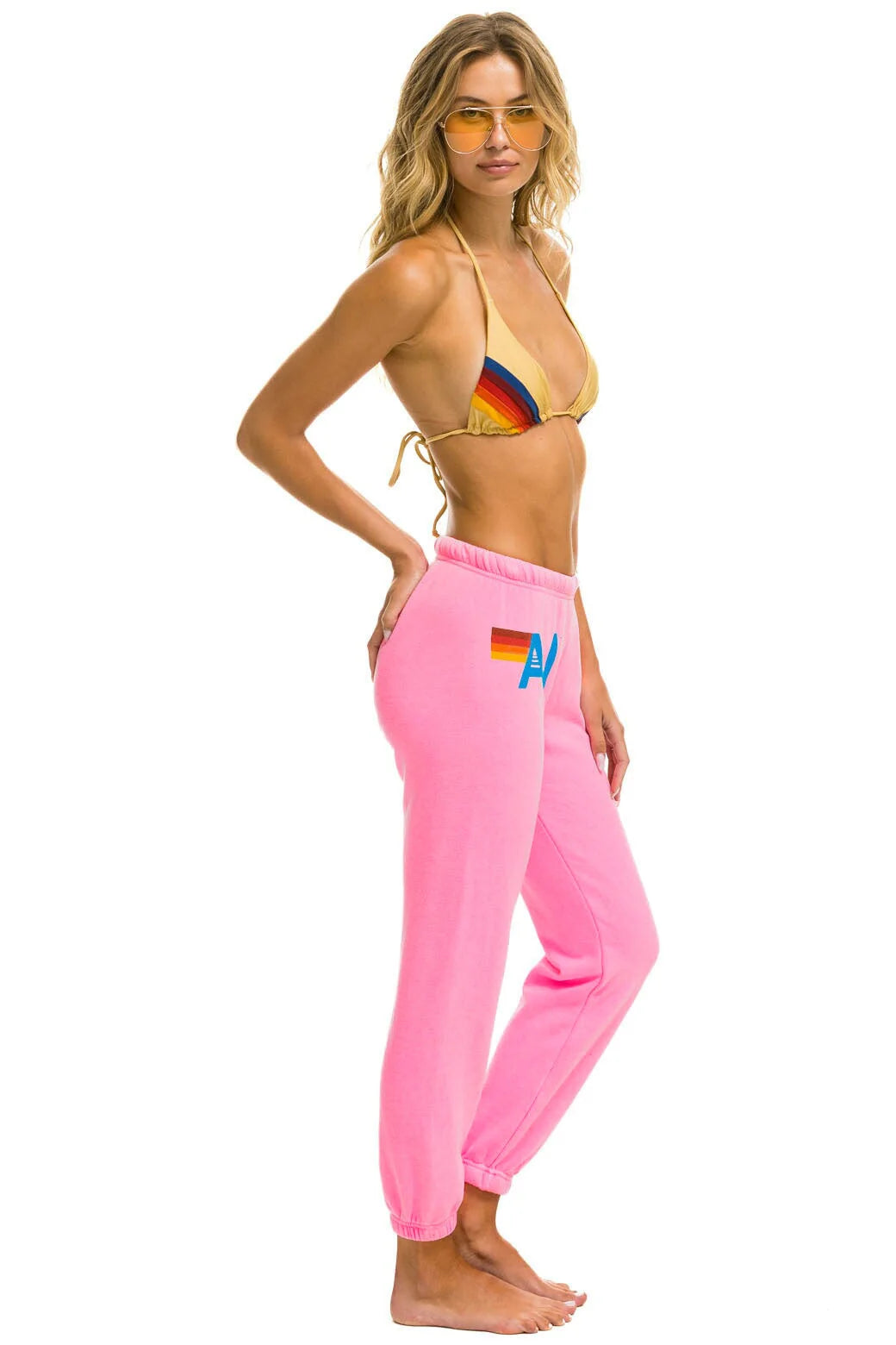 Logo Women's Sweatpants Neon Pink - Bella's House Tulsa