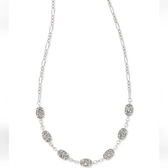 Emilie Strand Necklace in Silver and Platinum Drusy