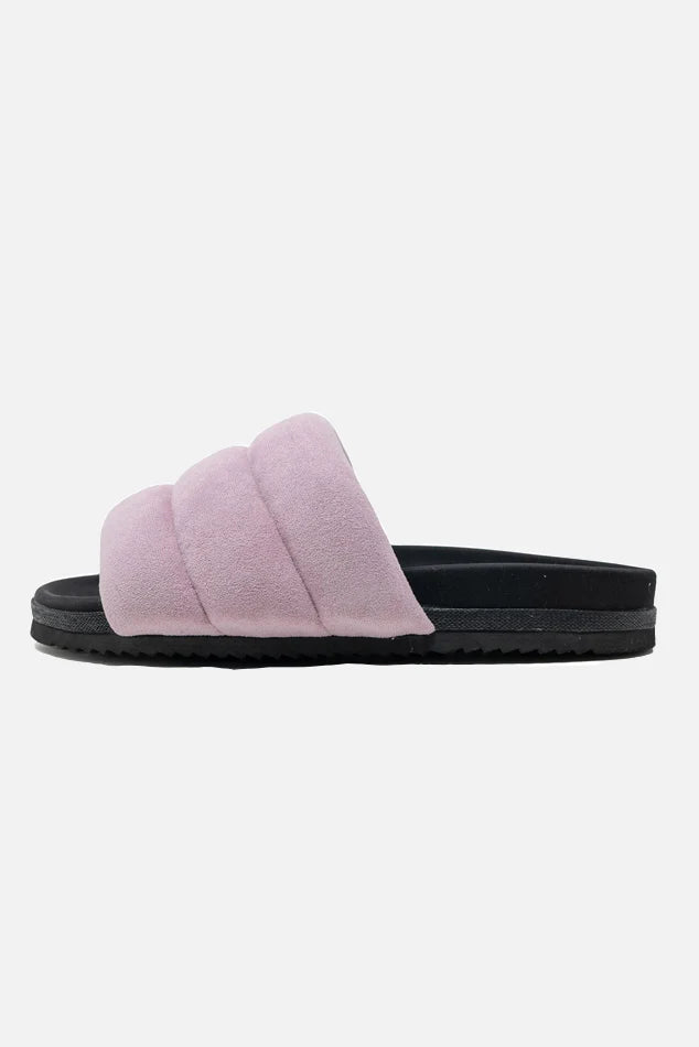 PUFFY SLIDE LILAC SUEDE
